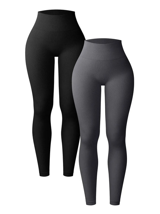 Women'S 2/4Pcs Basic Plain High Waist Sports Leggings, Spring Sporty Casual Comfy Lady Skinny Pants for Yoga Gym Workout Running, Minimalist Women Sport & Outdoor Clothing for Fall